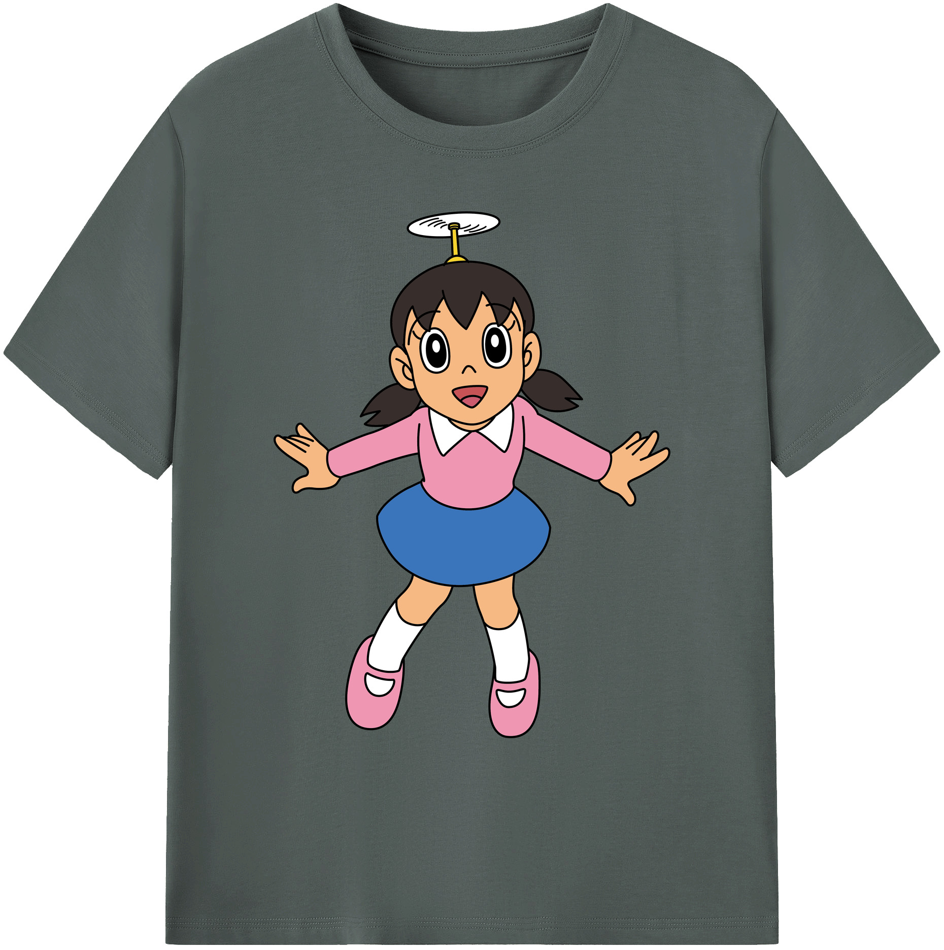 （画像用） ドラえもん みなもと しずか Doraemon Shizuka Minamoto 綿100％ メンズ半袖Tシャツ｜肌触りやわらか＆通気性